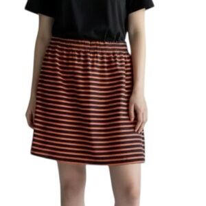 NWT J. Crew linen blend elastic waist pull on casual striped print skirt size 14
